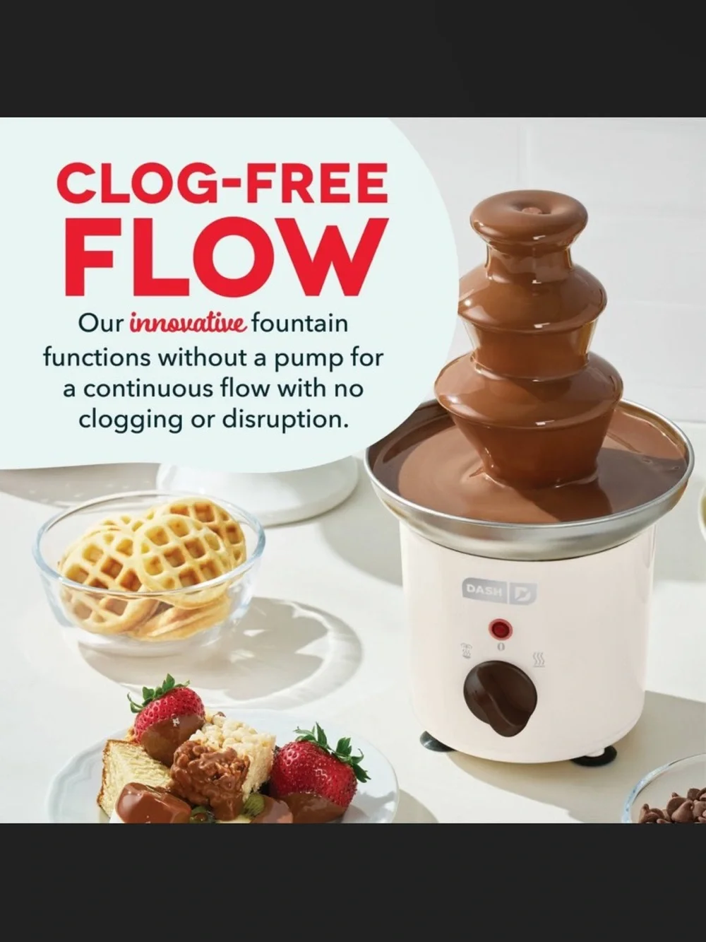 Dash Chocolate Fountain - Cream and Silver